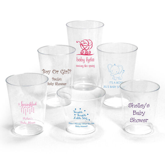 Design Your Own Baby Shower Clear Plastic Cups